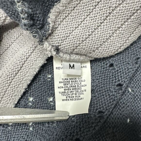 Margaret Winters Sweater Womens Medium Knit Cotton Pocket Mixed Media Boho - Picture 6 of 9